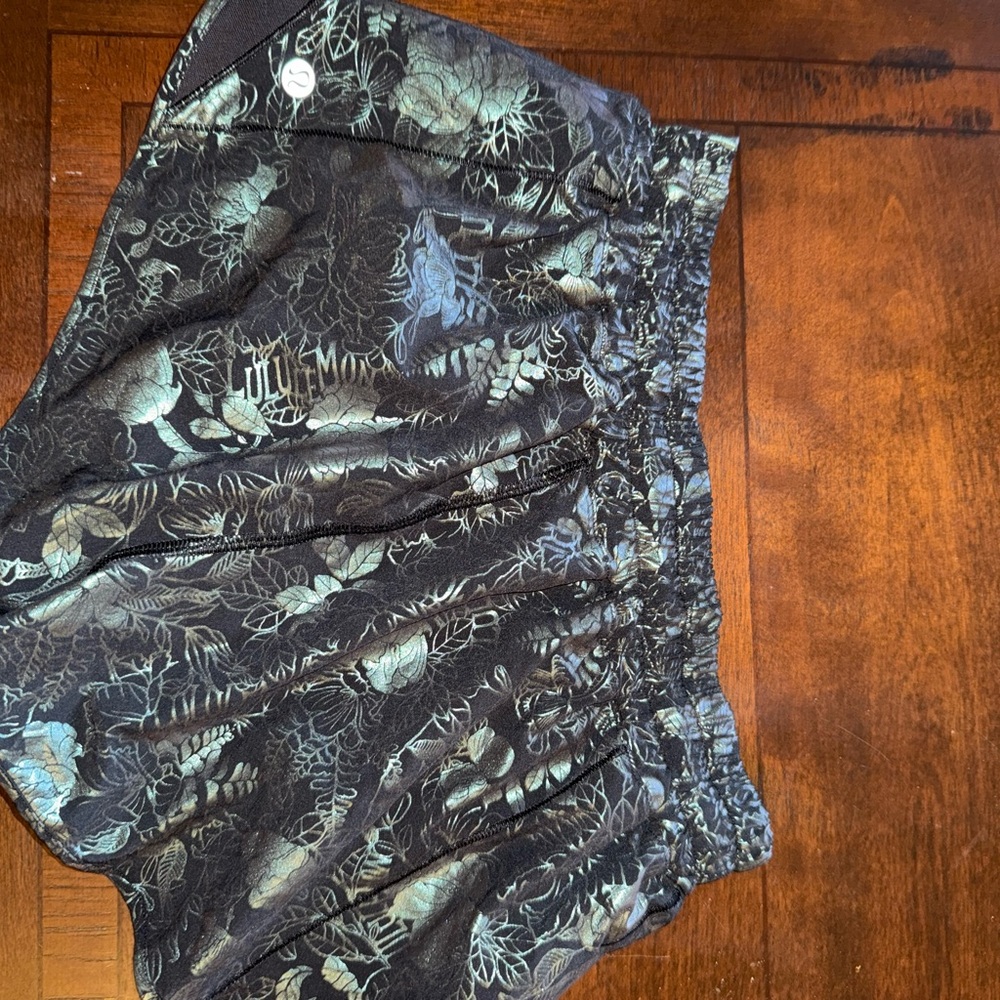 Floral Black and Gray Shorts